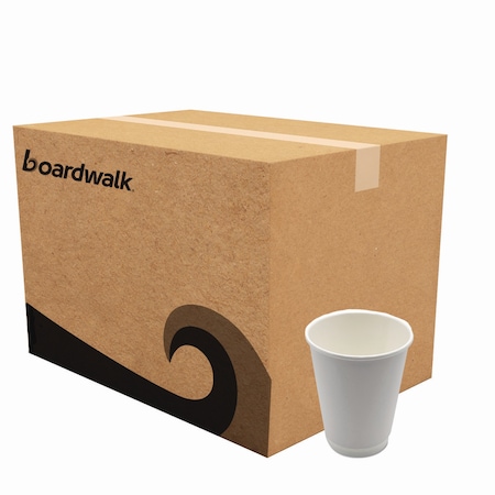 Boardwalk Paper Hot Cups, Double-Walled, 12 oz, White, 500PK BWKDW12HCUP
